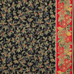 Popelín Algodón Flores Navidad Negro - Ribes y Casals