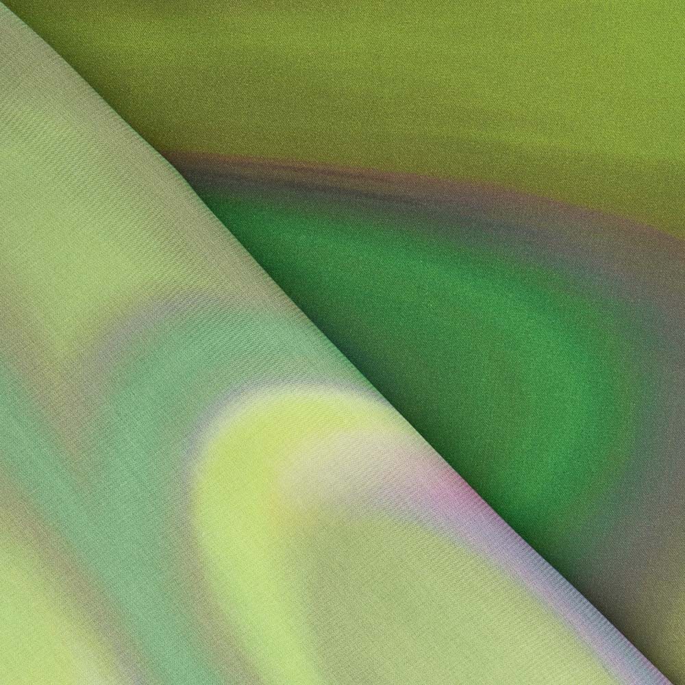 Satén Estampado Difuminado Verde - Ribes y Casals