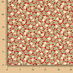 Popelín Navidad Poinsettias Rojo - Ribes y Casals