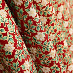 Popelín Navidad Poinsettias Rojo - Ribes y Casals