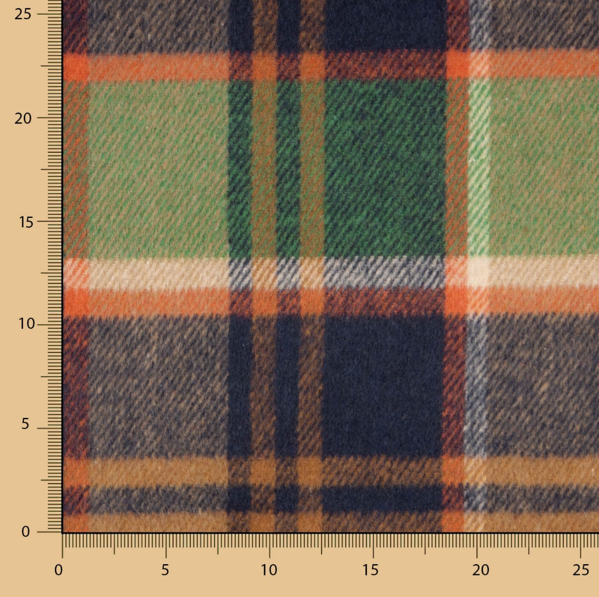 Mouflón Cuadros Verde, Naranja y Marino - Ribes y Casals