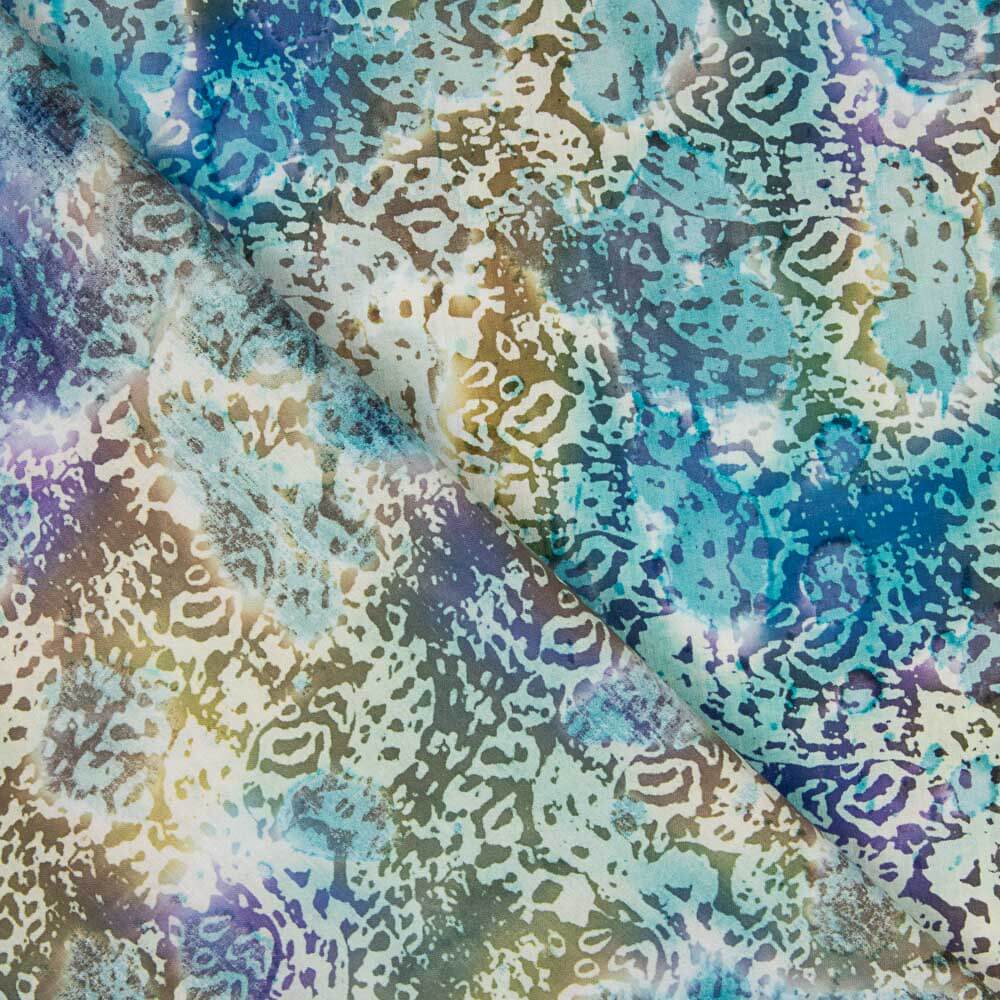Popelín Batik Bangui Turquesa - Ribes y Casals