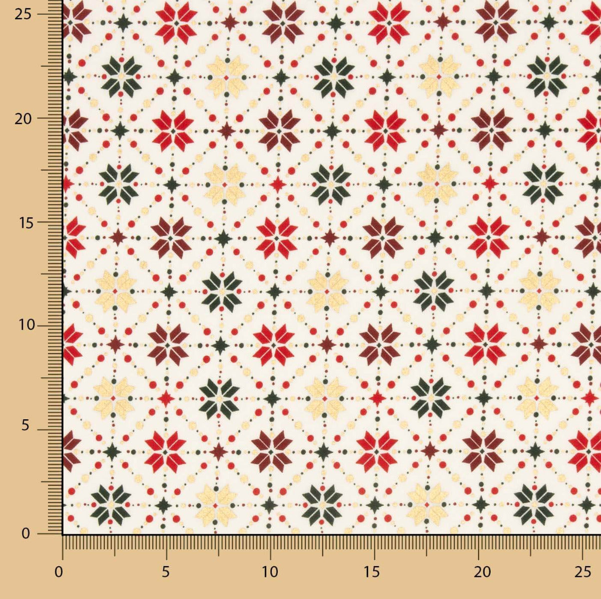 Popelín Navidad Star Geo Crudo - Ribes y Casals