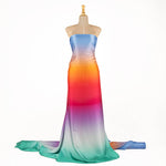 Satén Estampado Rainbow Fresa - Ribes y Casals