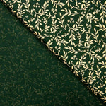 Popelín Navidad Hojas Verde - Ribes y Casals