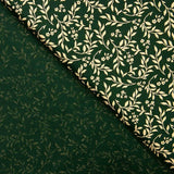 Popelín Navidad Hojas Verde - Ribes y Casals