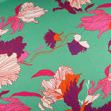 Satén Estampado Floral Deco Verde - Ribes y Casals
