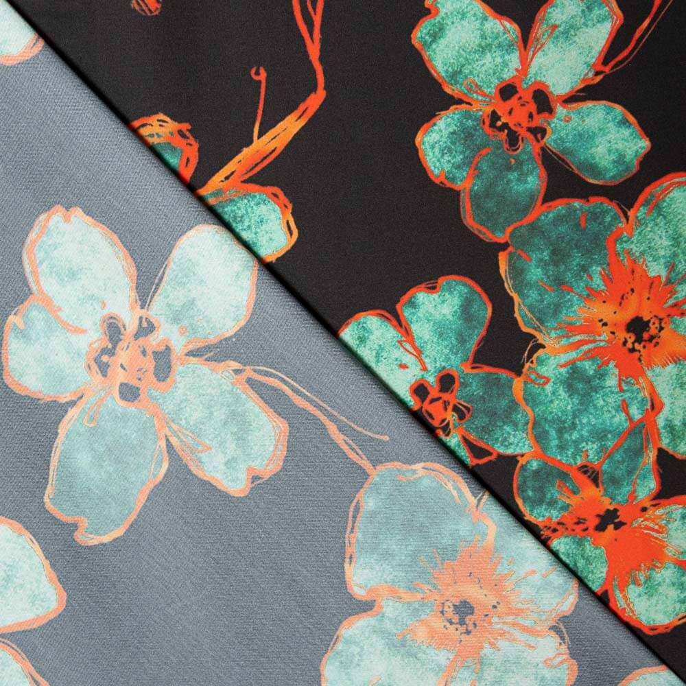 Satén Estampado Candy Negro - Ribes y Casals