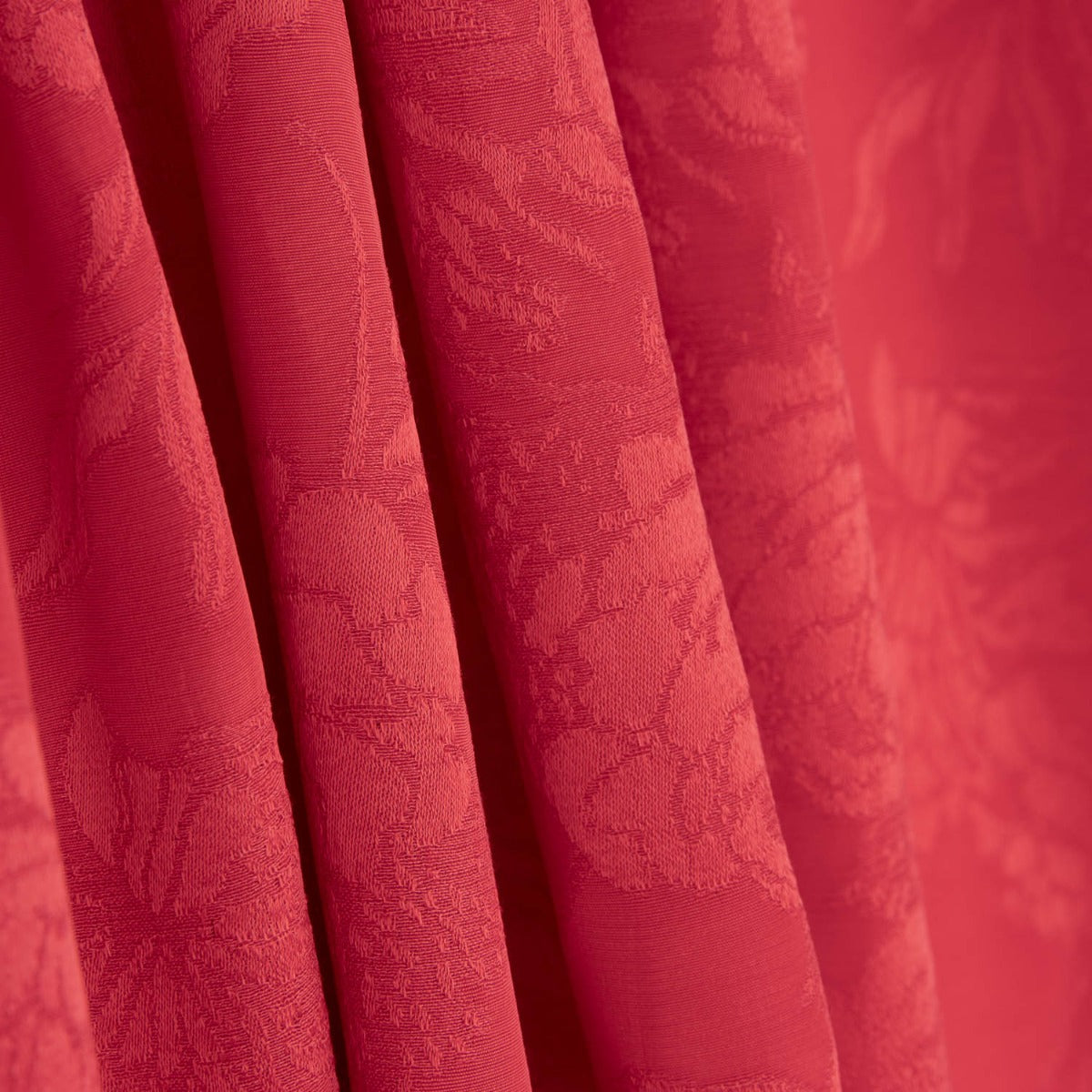 Viscosa Jacquard Flores Roja - Ribes y Casals