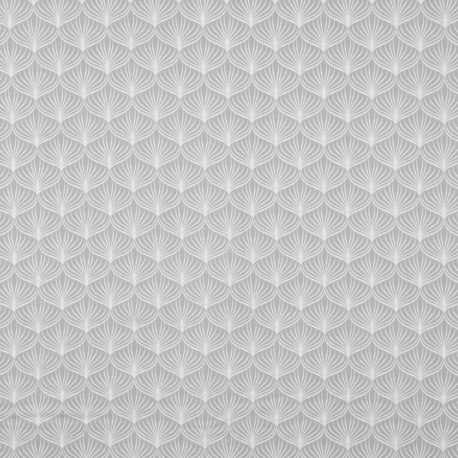 Percal Algodón Estampado Hojas Gris Fondo Blanco - Ribes y Casals