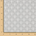 Percal Algodón Estampado Hojas Gris Fondo Blanco - Ribes y Casals