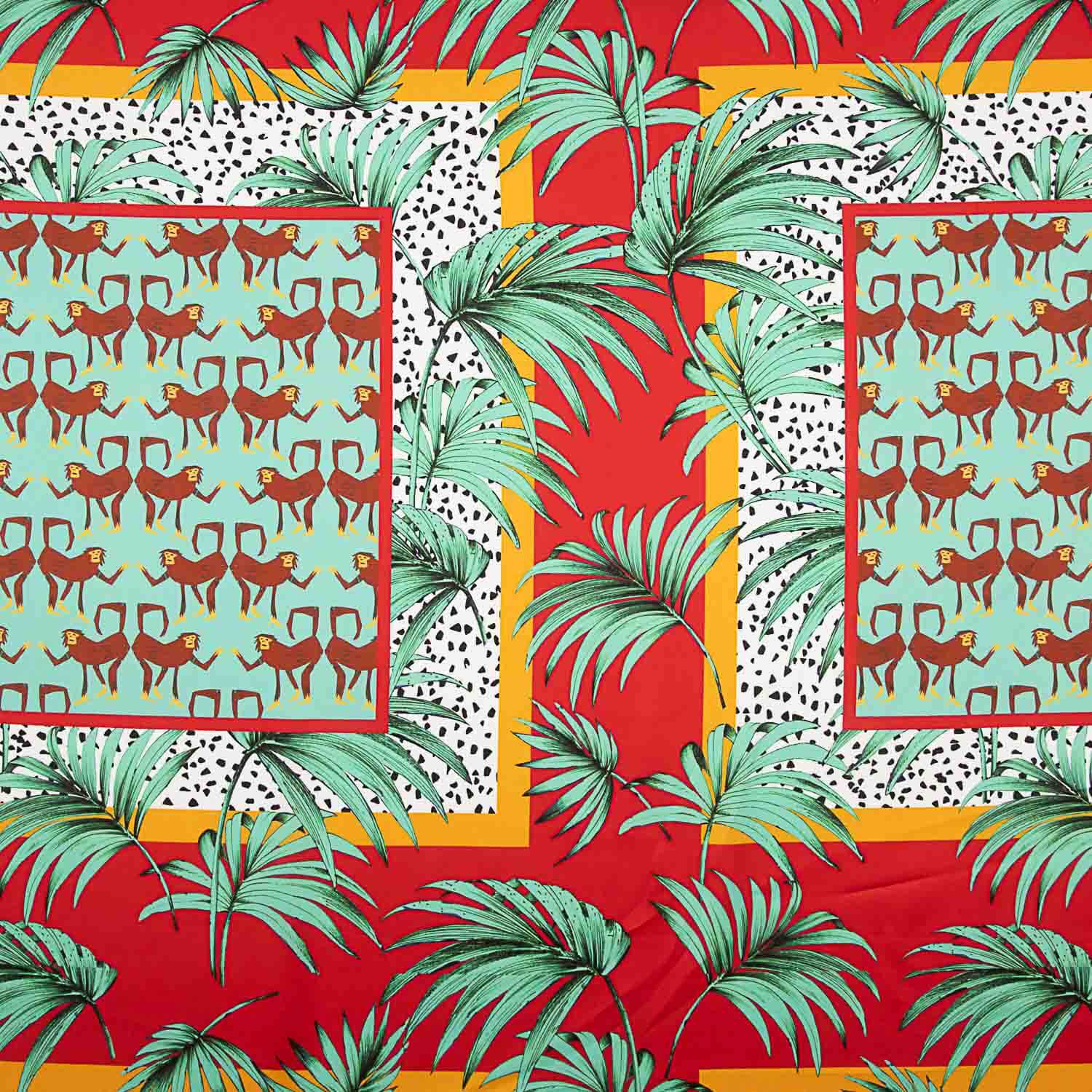 Satén Poliéster Estampada Safari Tropical - Ribes y Casals