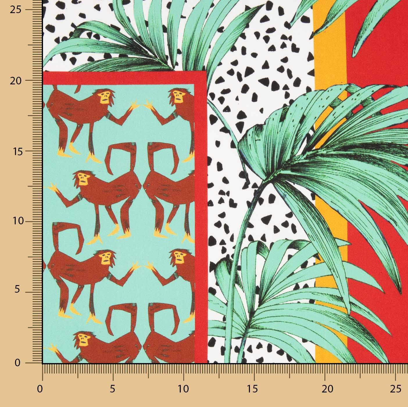 Satén Poliéster Estampada Safari Tropical - Ribes y Casals