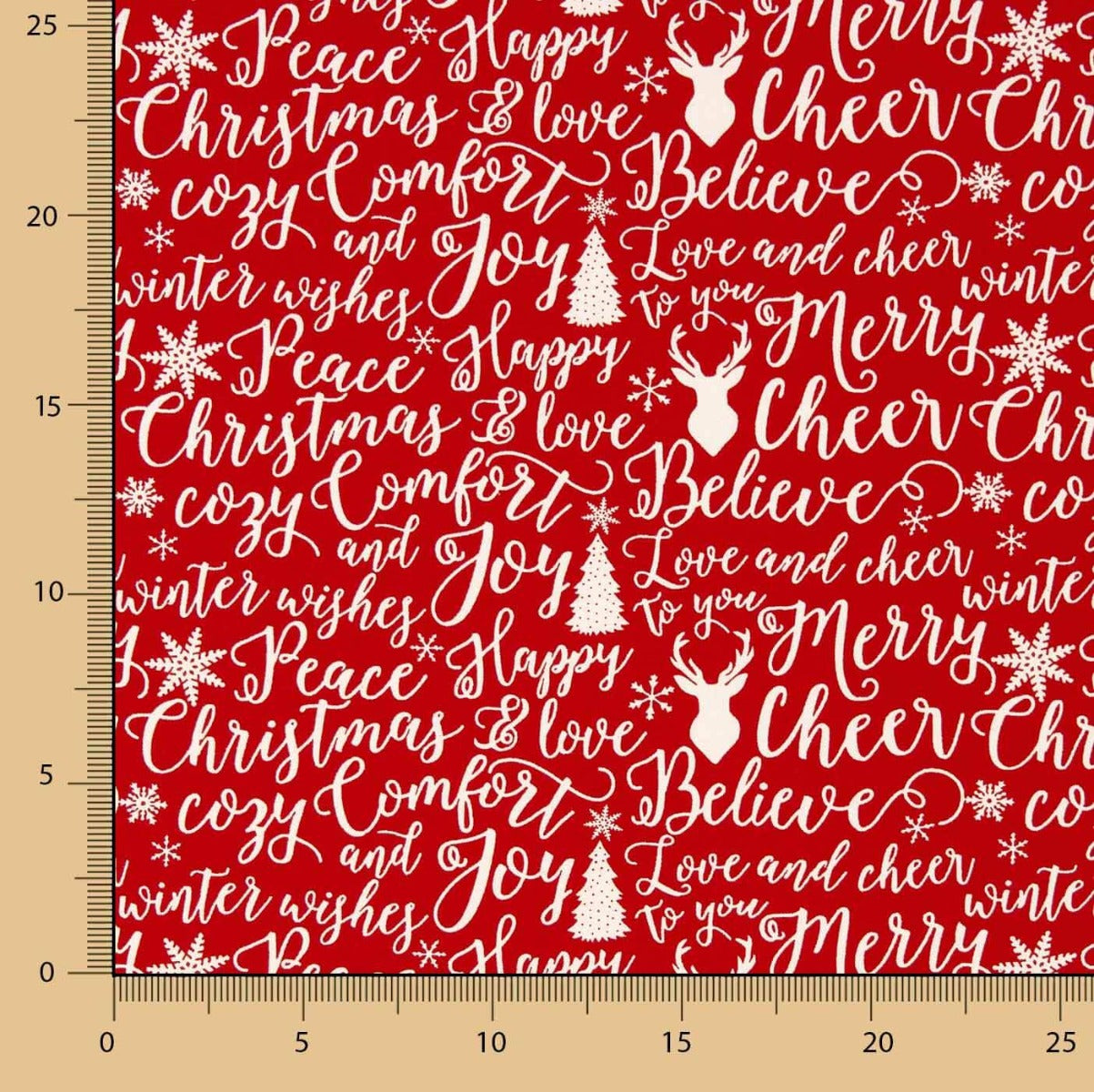 Popelín Navidad Hou Rojo - Ribes y Casals