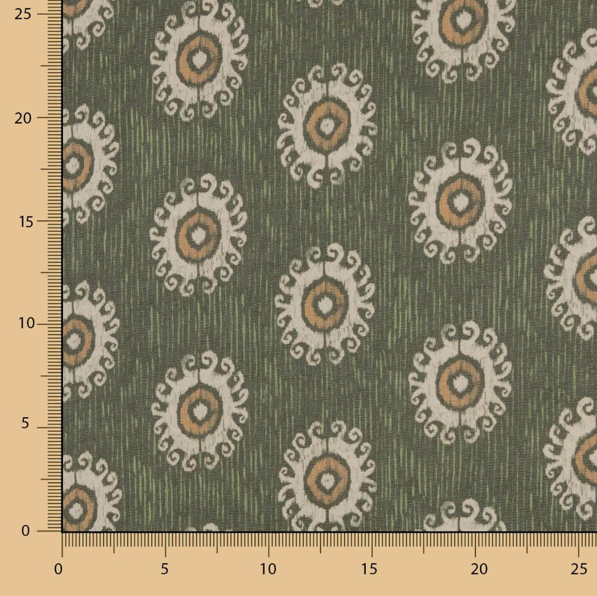 Gasa Poliéster Tribal Verde - Ribes y Casals