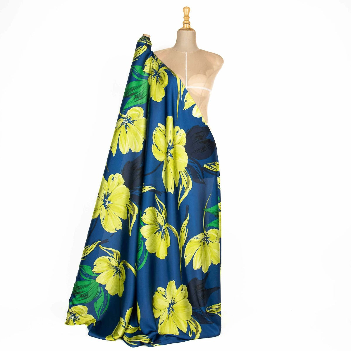 Satén Estampado Clarence Azul - Ribes y Casals