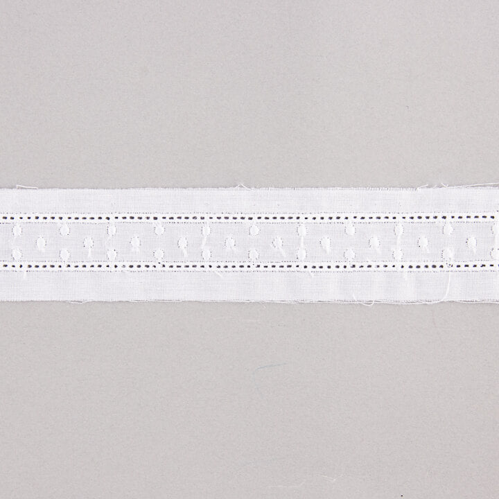 Tira Batista Bordada Blanca Modelo 11696 – 30 mm - Ribes y Casals
