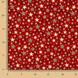 Popelín Navidad Estrellas Rojo - Ribes y Casals