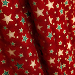 Popelín Navidad Estrellas Rojo - Ribes y Casals