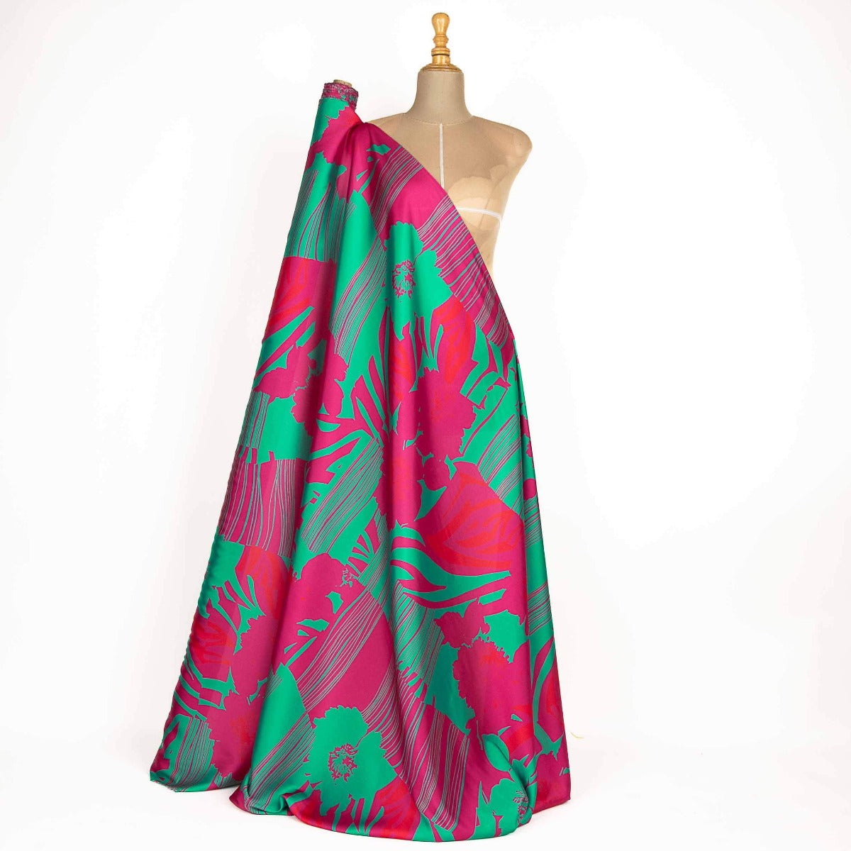 Satén Estampado Jira Magenta - Ribes y Casals