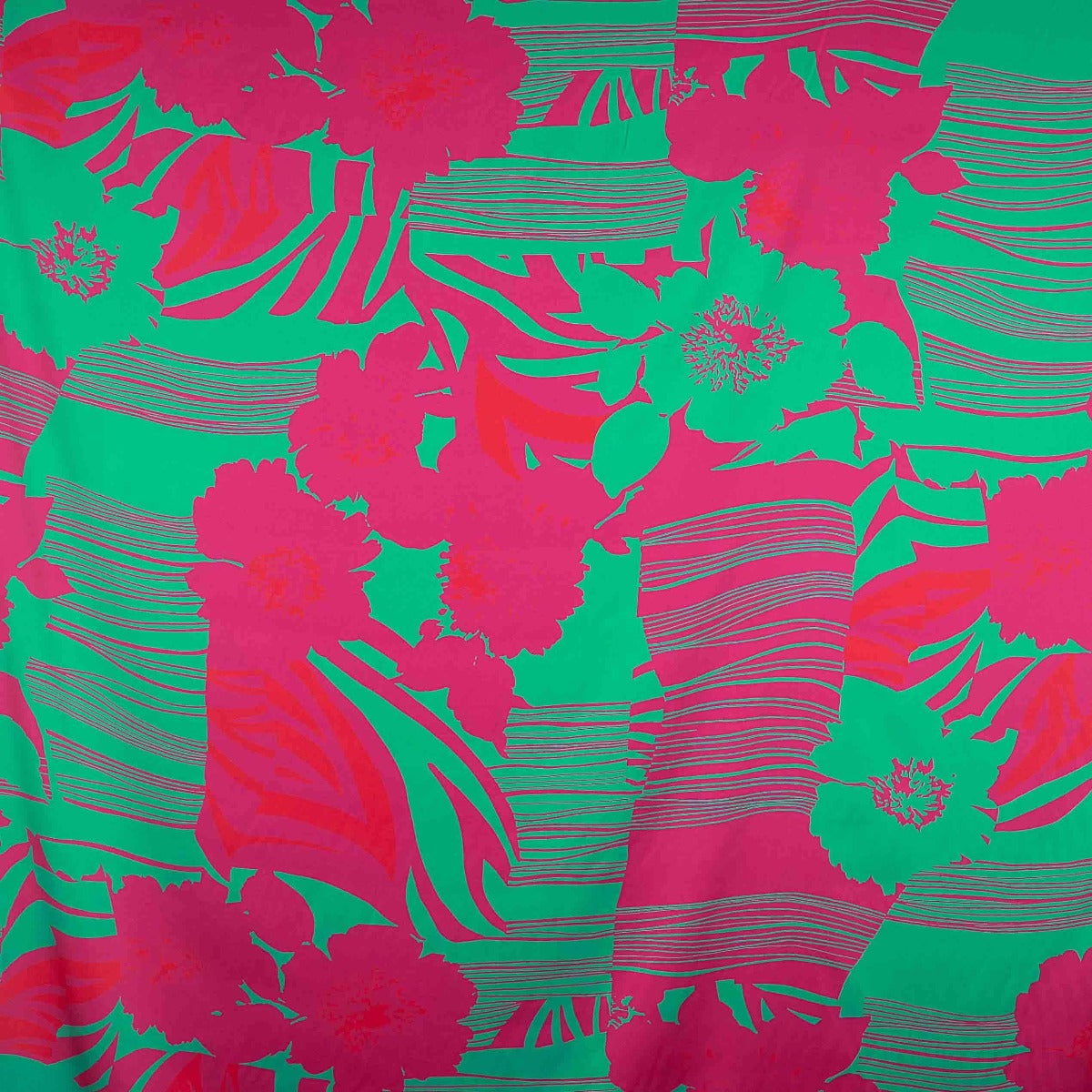Satén Estampado Jira Magenta - Ribes y Casals