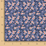 Percal Algodón Estampado Floral Fondo Azul - Ribes y Casals