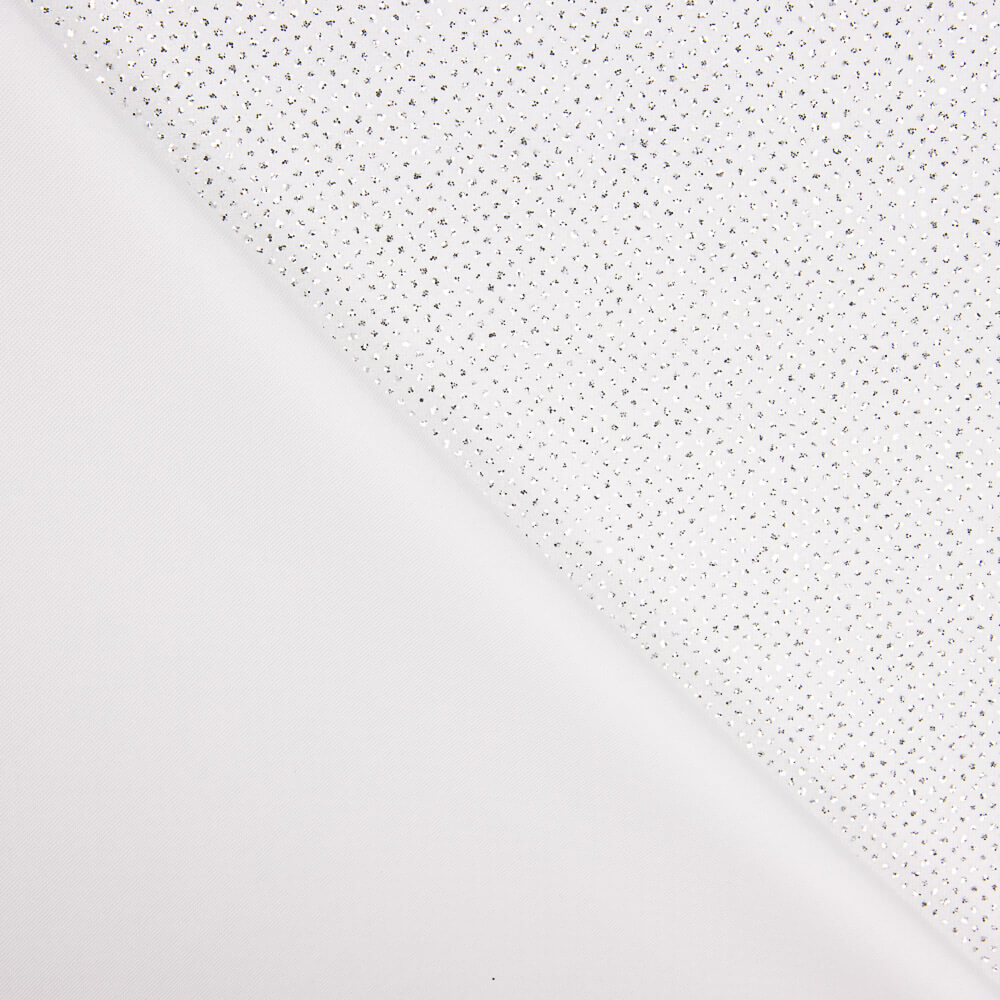 Terciopelo Elástico Glitter Blanco - Ribes y Casals