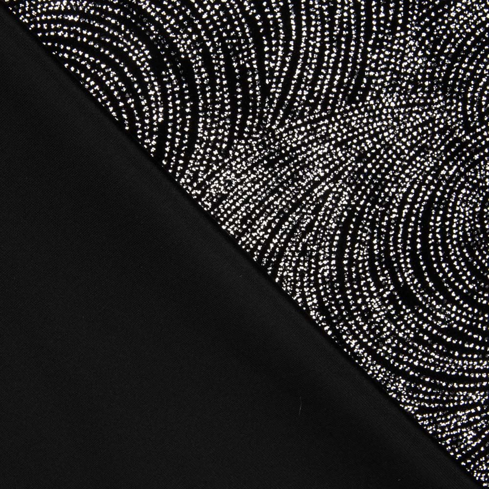 Terciopelo Elástico Glitter Geo Negro - Ribes y Casals
