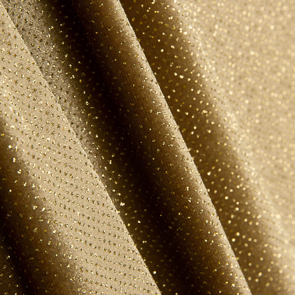 Terciopelo Elástico Glitter Camel - Ribes y Casals