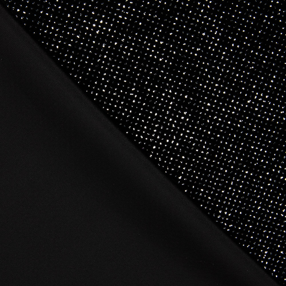 Terciopelo Elástico Glitter Negro - Ribes y Casals