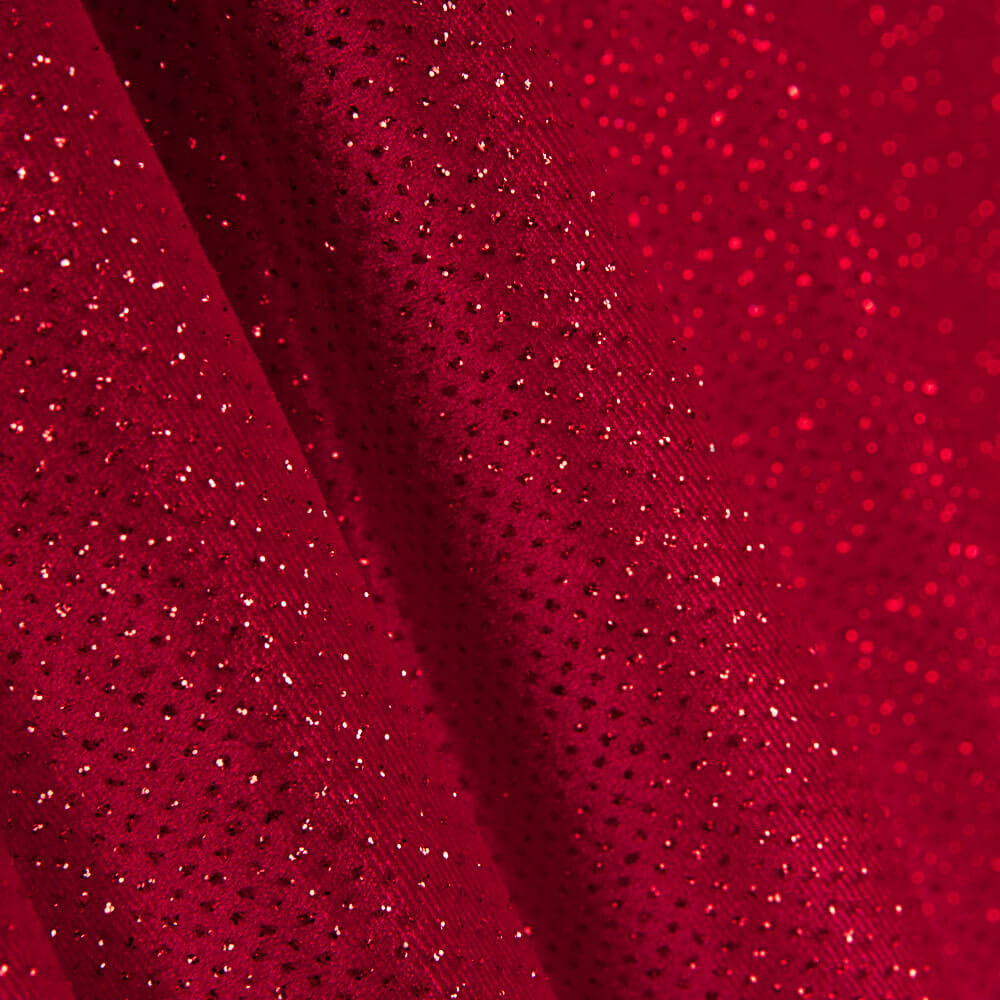 Terciopelo Elástico Glitter Rojo - Ribes y Casals