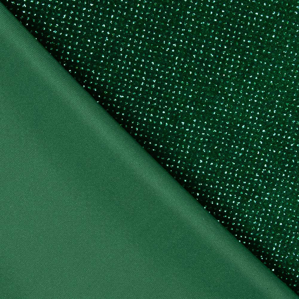 Terciopelo Elástico Glitter Verde Botella - Ribes y Casals