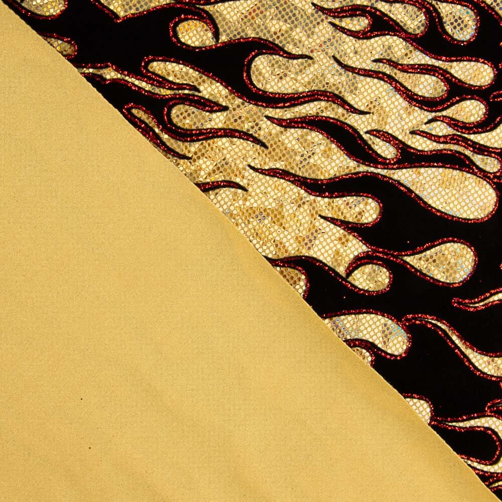 Lycra Flocada Trash Dorado - Ribes y Casals