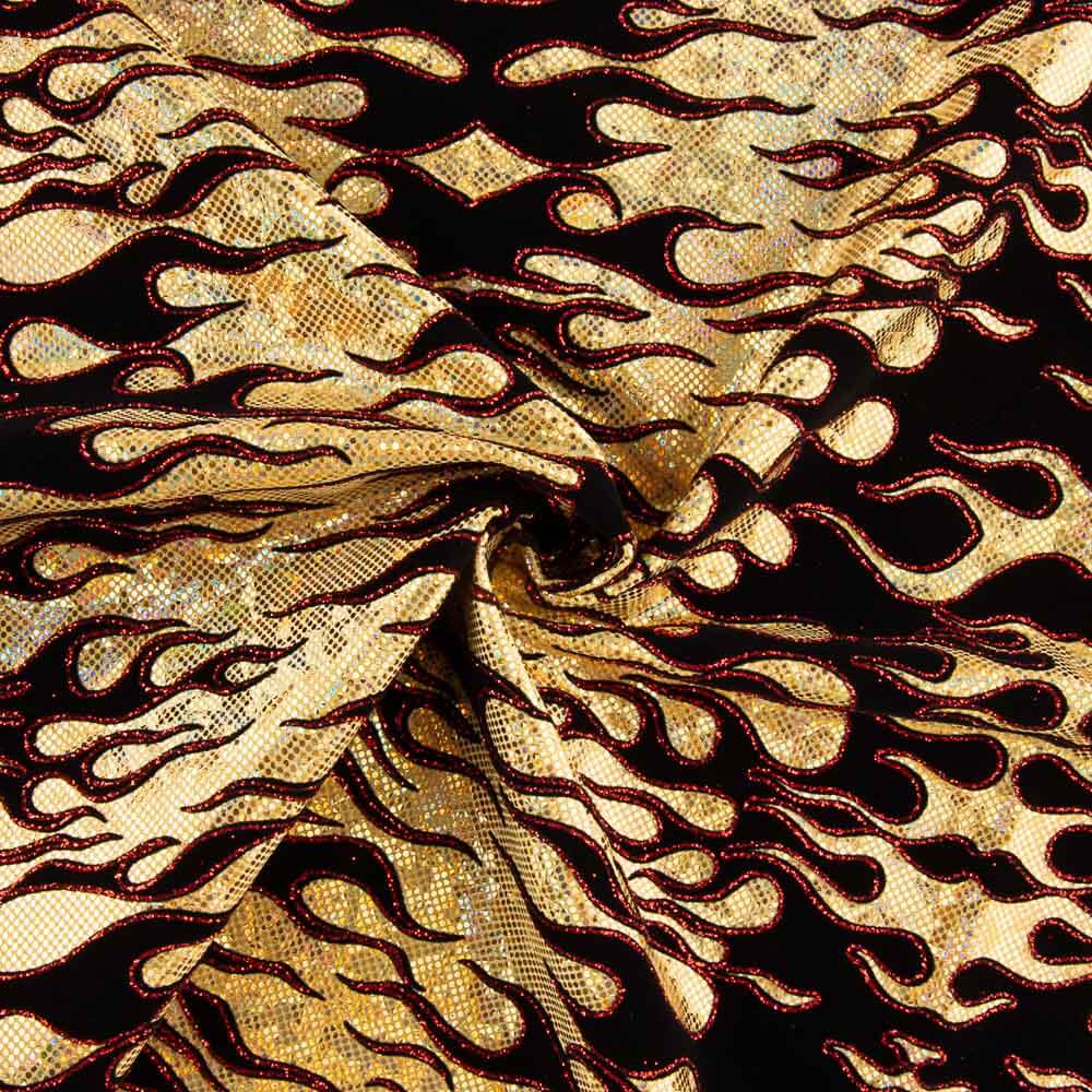 Lycra Flocada Trash Dorado - Ribes y Casals