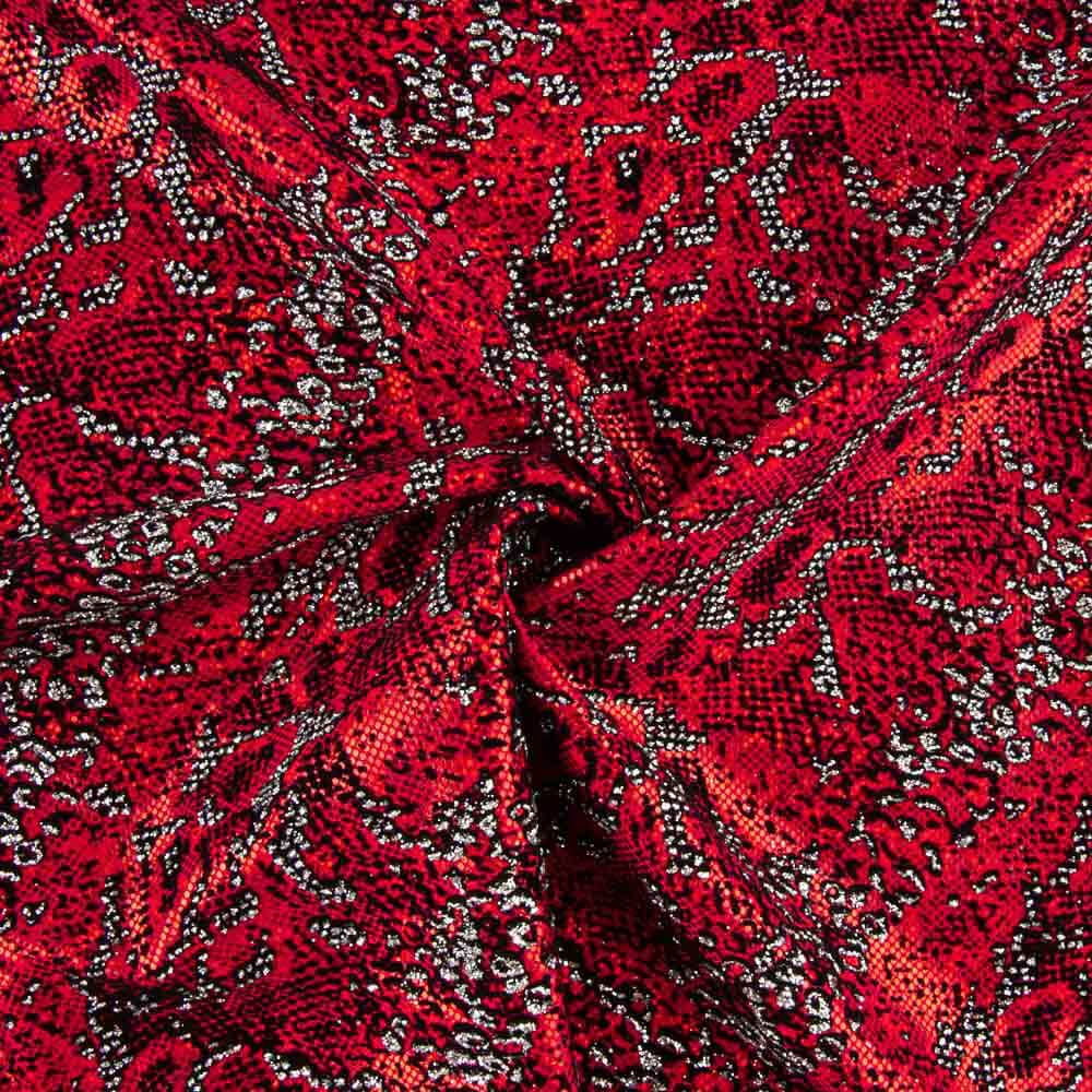 Lycra Flocada Animal Rojo - Ribes y Casals