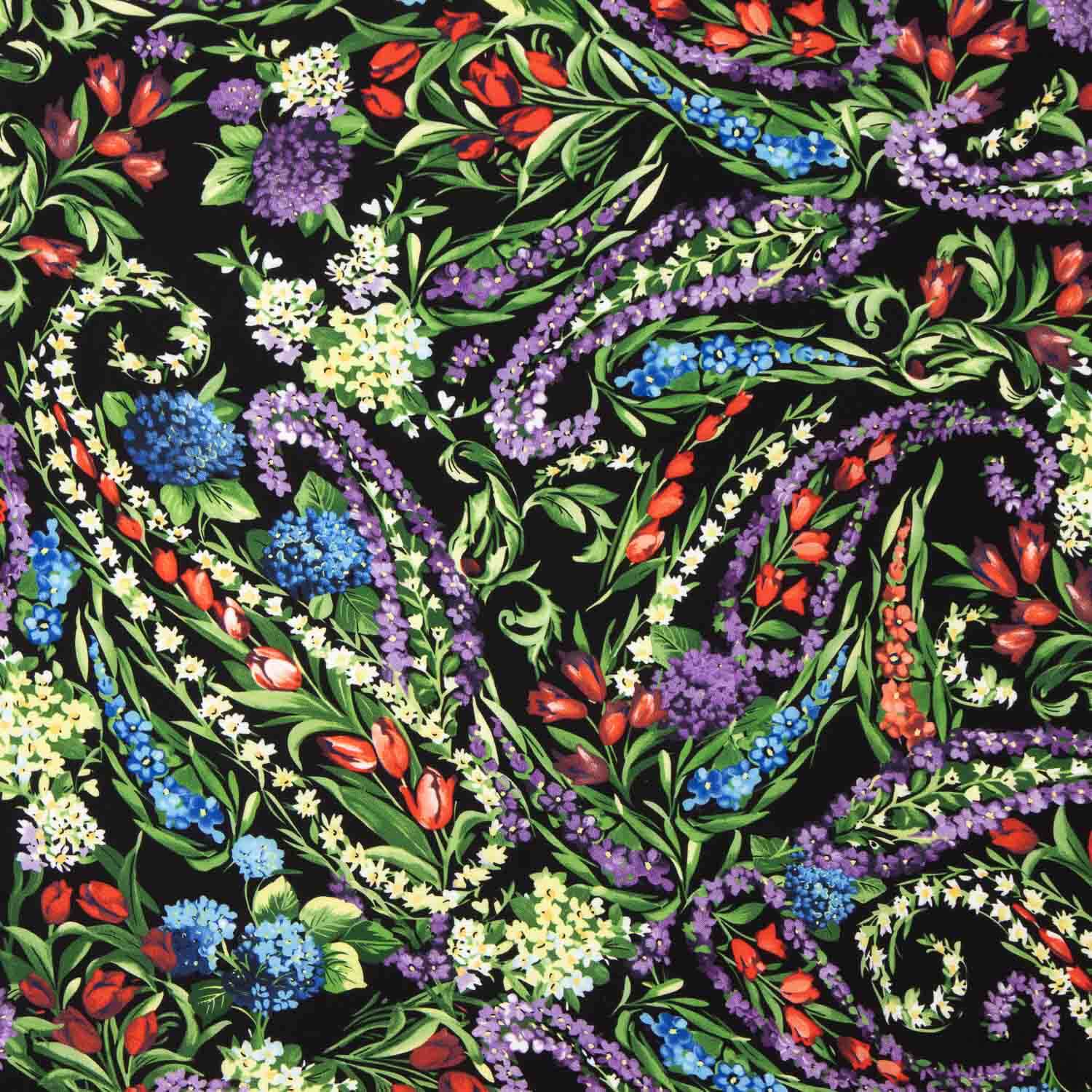 Koshibo Estampado Mil Flores Negro - Ribes y Casals