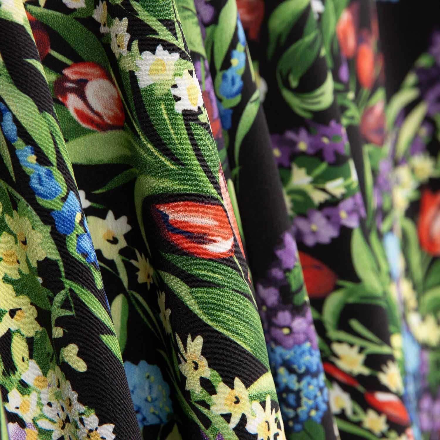 Koshibo Estampado Mil Flores Negro - Ribes y Casals