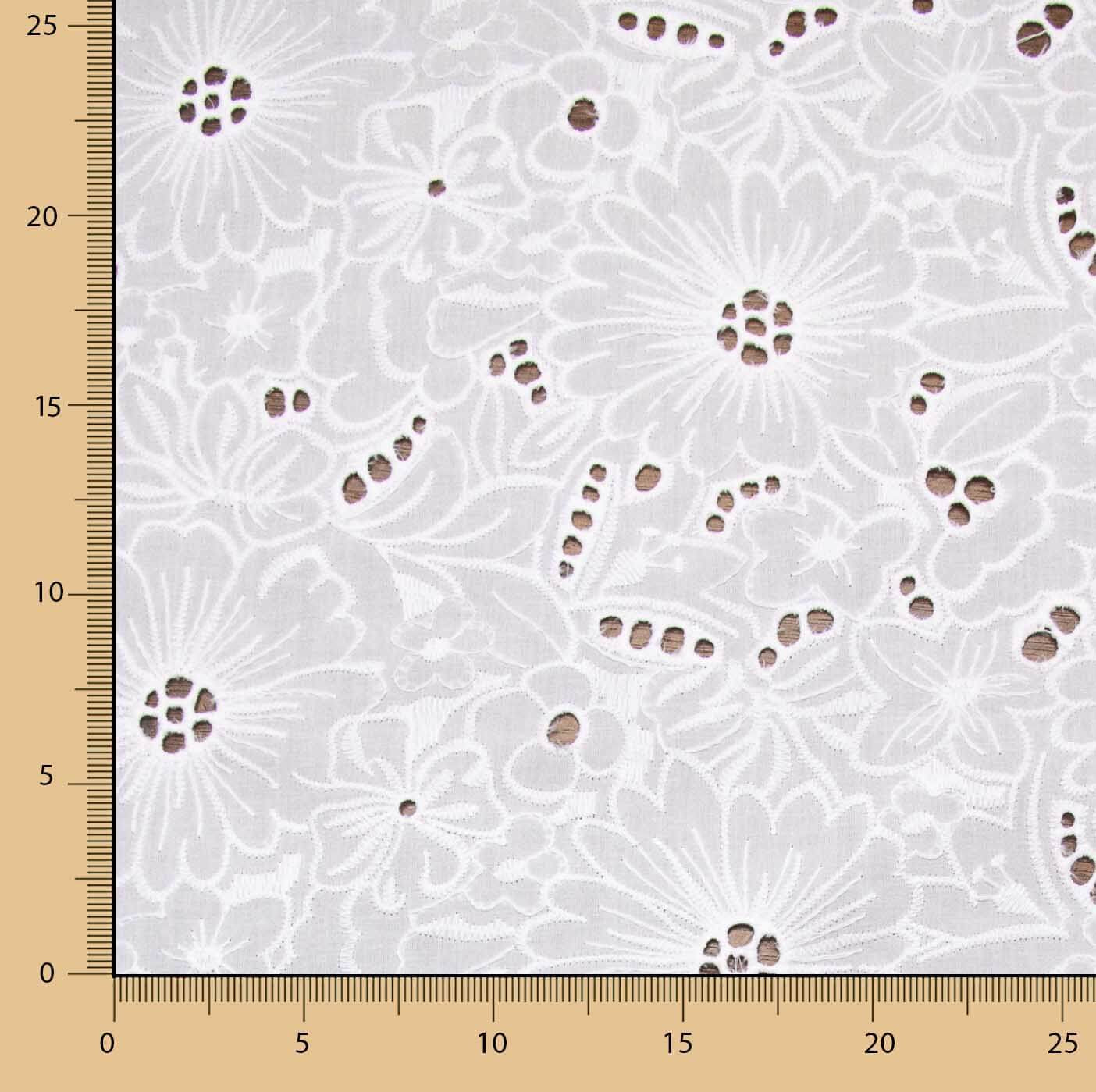 Bordado Suizo Maxi Flor Blanco Natural - Ribes y Casals