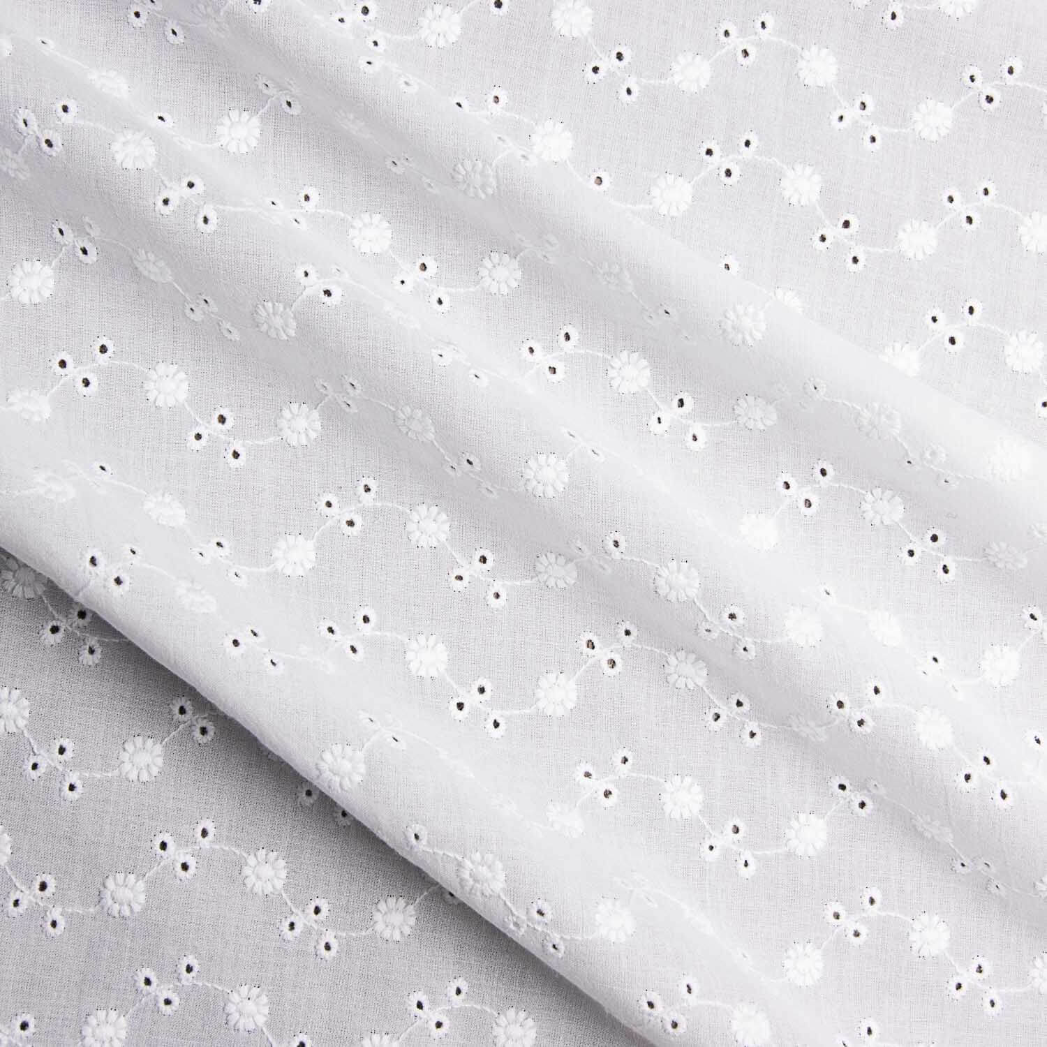 Bordado Suizo Flor Liberty Blanco Natural - Ribes y Casals