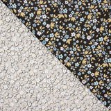 Percal Algodón Estampado Floral Fondo Negro - Ribes y Casals