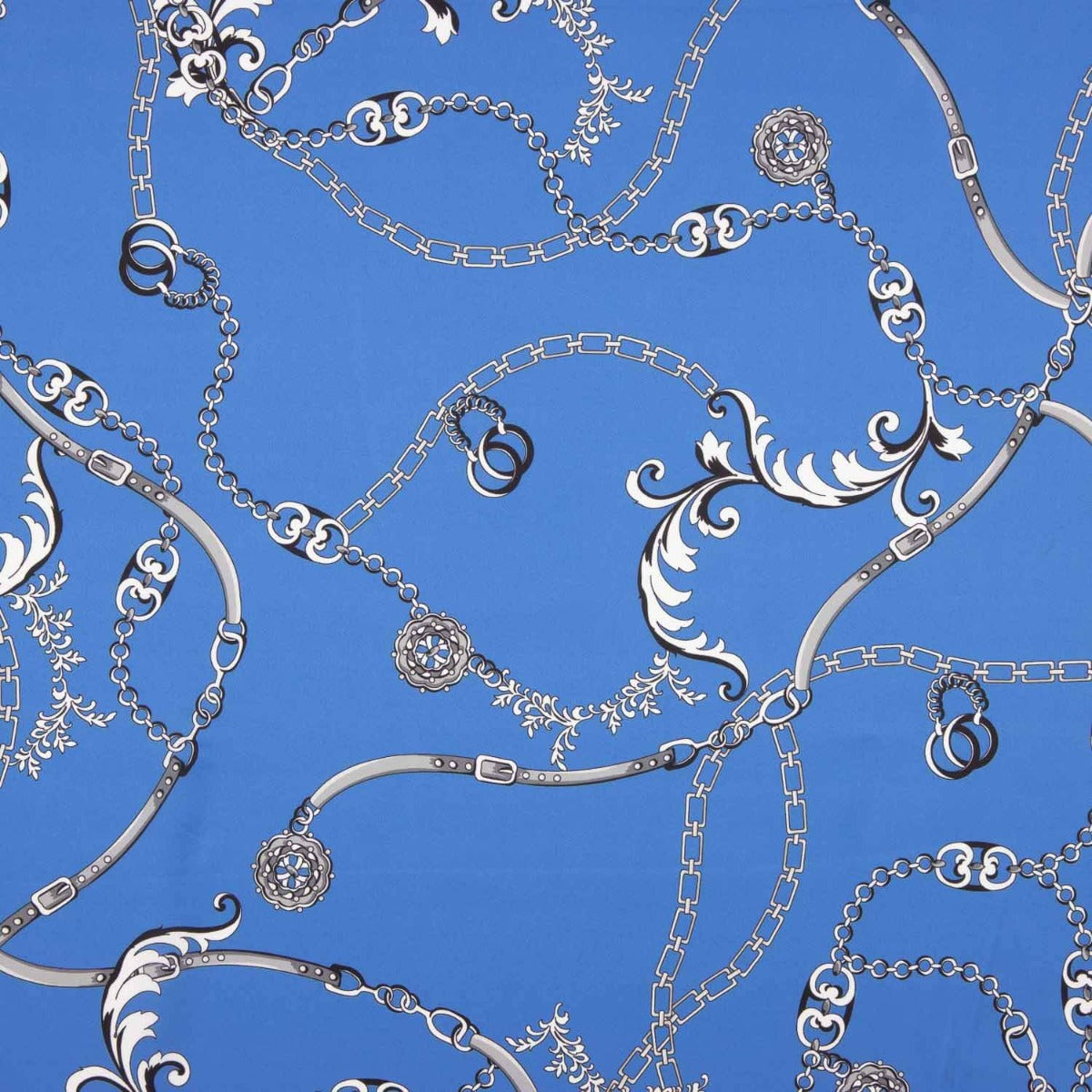 Satén Poliéster Royal Chains Blue - Ribes y Casals