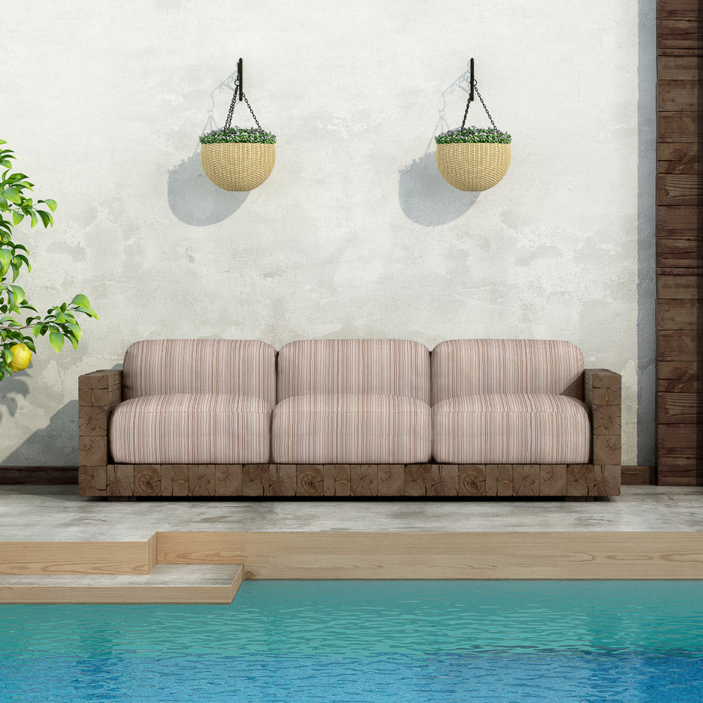 Lona Exterior Teflón Raya Marrón Pequeña 320cm - Ribes y Casals