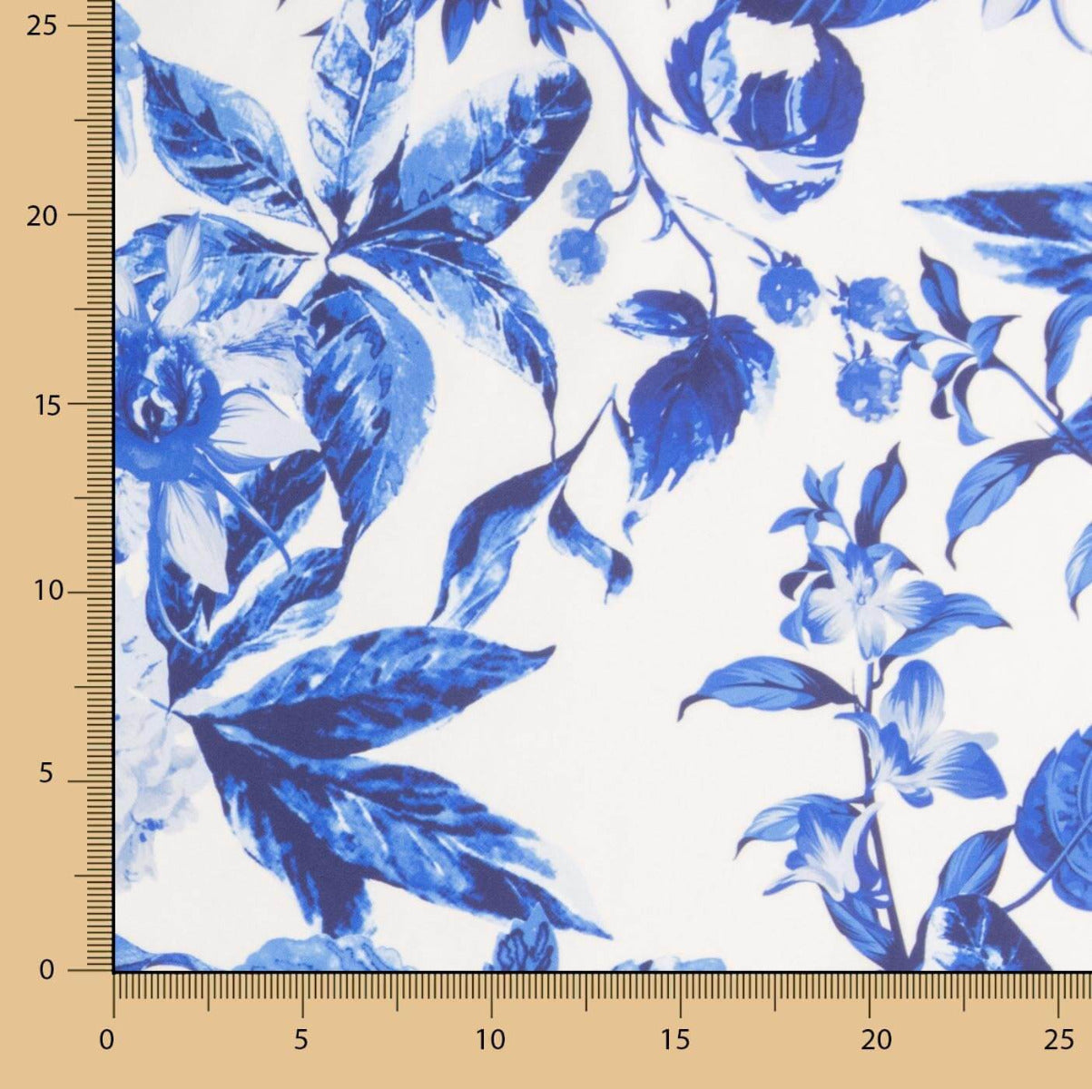 Satén Estampado Floral Azulina - Ribes y Casals