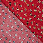 Popelín Estampado Bolas Vintage Rojo - Ribes y Casals