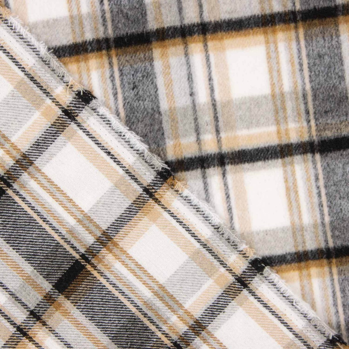 Mouflón Cuadros Blanco, Gris y Mostaza - Ribes y Casals