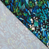 Crêpe Ligero Estampado Abstracto Azul Verde Nocturno - Ribes y Casals