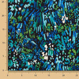 Crêpe Ligero Estampado Abstracto Azul Verde Nocturno - Ribes y Casals