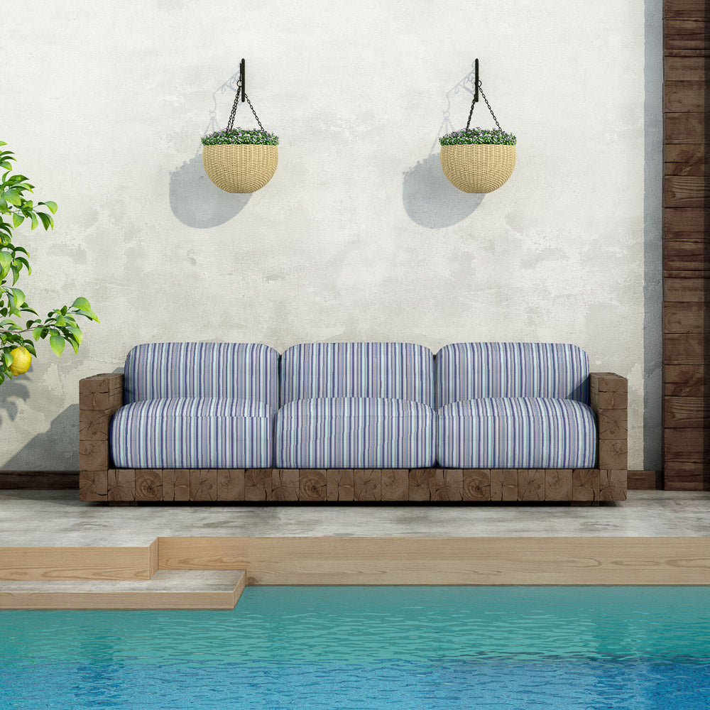 Lona Exterior Teflón Raya Azul Grande 320cm - Ribes y Casals