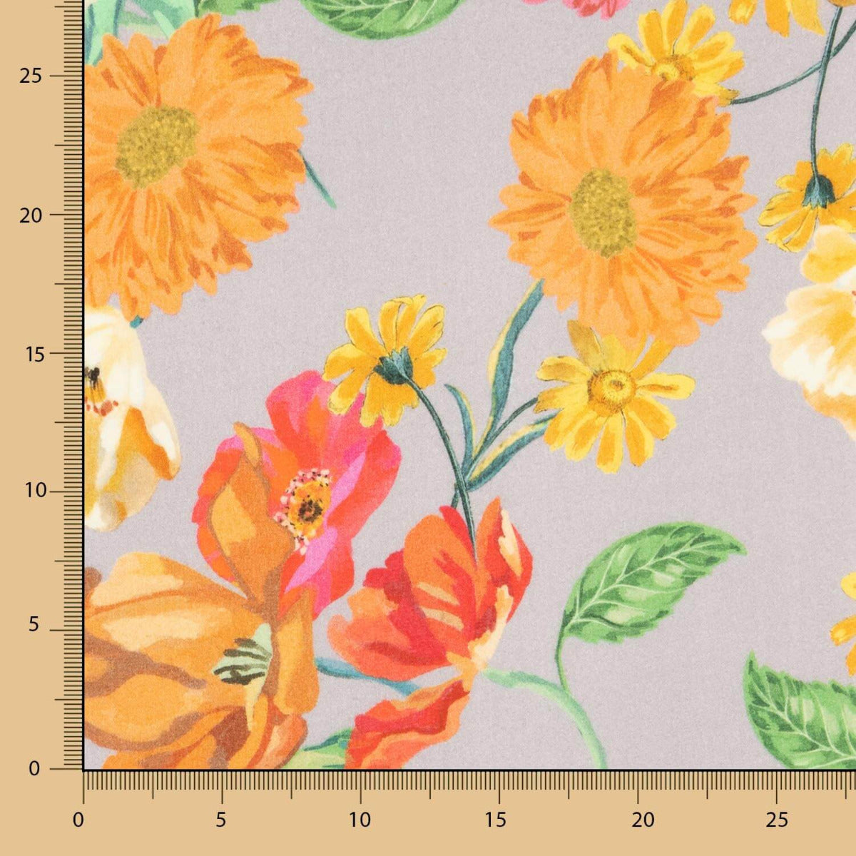 Georgette Viscosa Flores Gris - Ribes y Casals