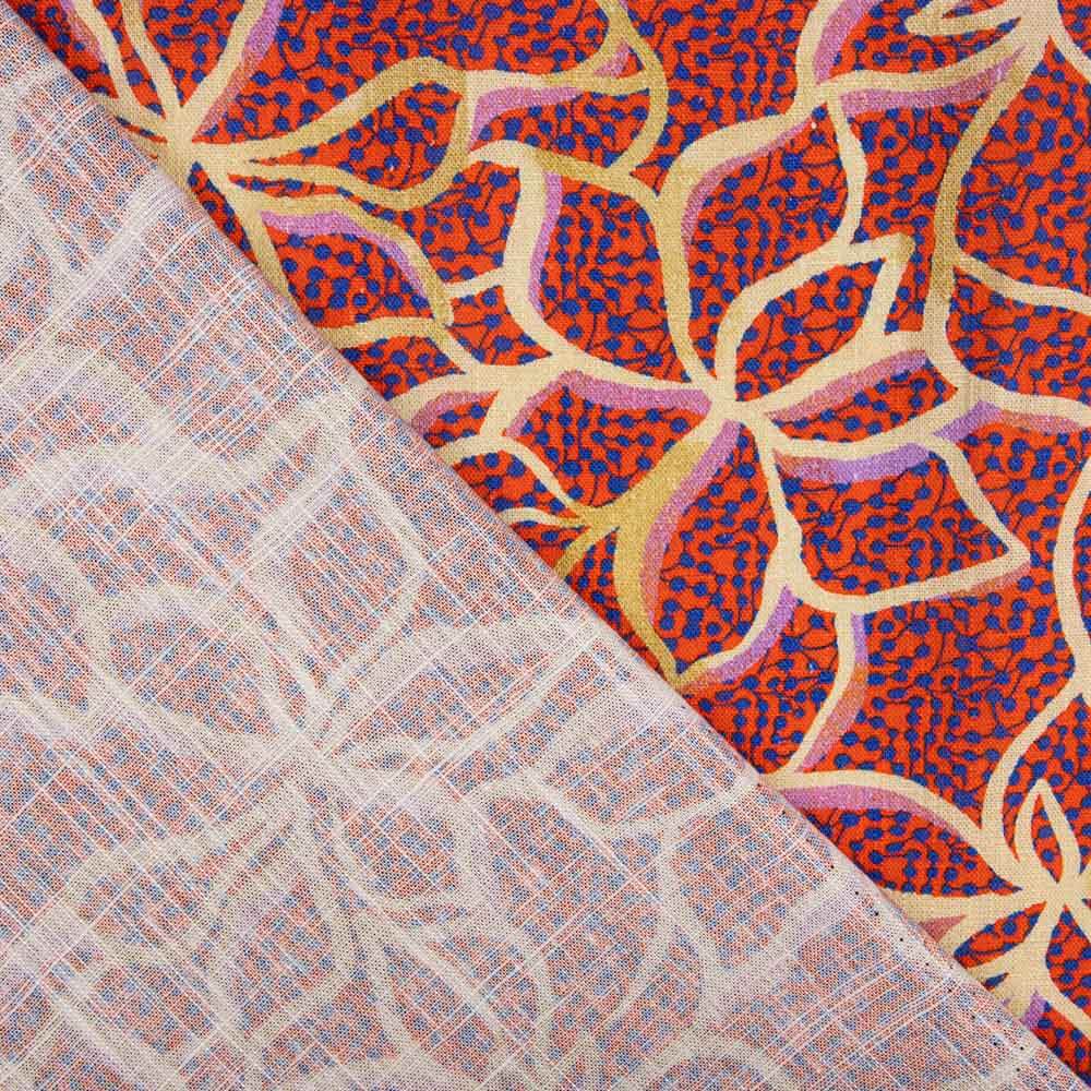 Viscosa Rústica Flores Rojo - Ribes y Casals